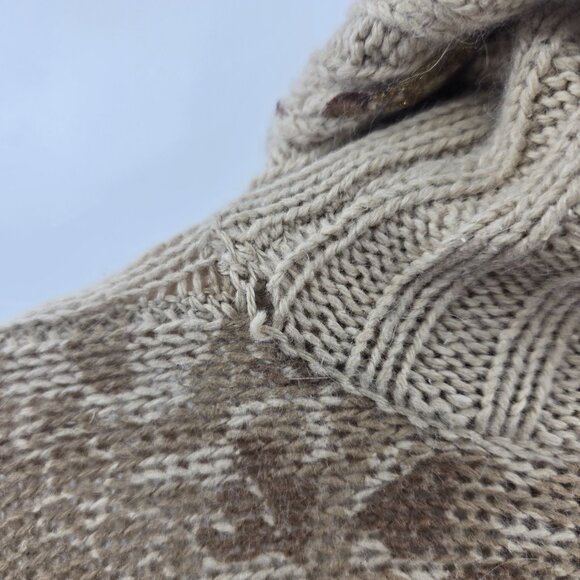 Vintage Calvin Klein Camel Brown Floral Turtleneck Metallic Sweater Medium - Picture 15 of 16